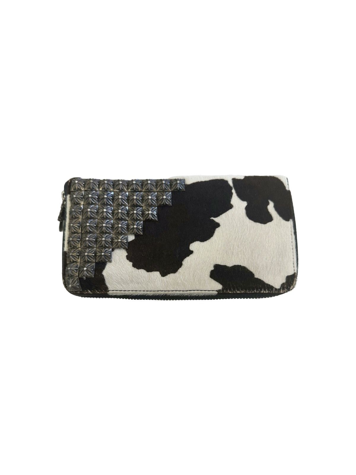 Cow pony fur silver stud wallet - 1