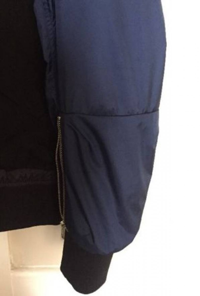 Tim Coppens - RARE Panelled Blue Sleeve Black Bomber Jacket - 9