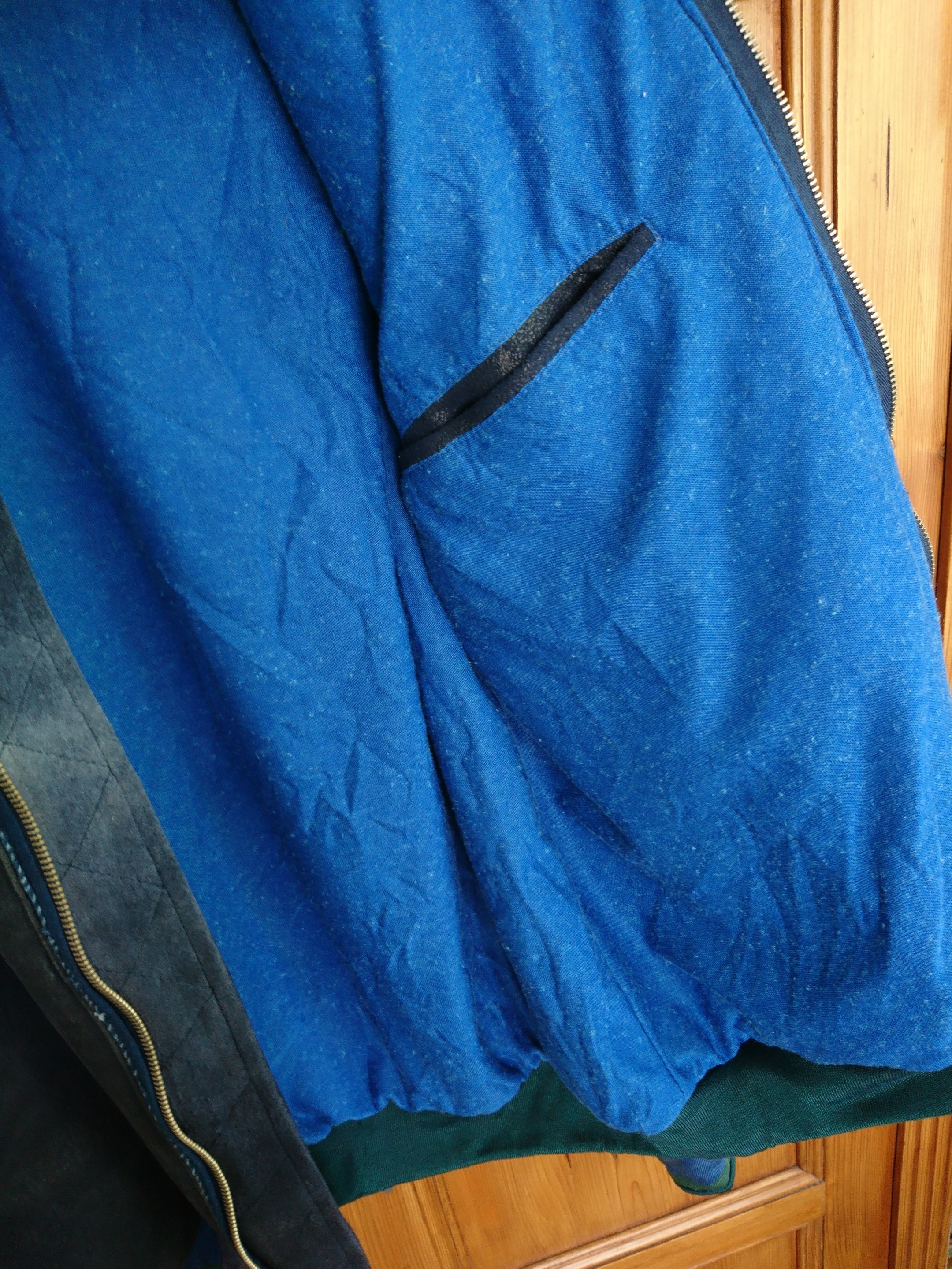 Longjourney - Rare Patchwork Leather Horsehair Cotton Bomber Jacket S M L - 16
