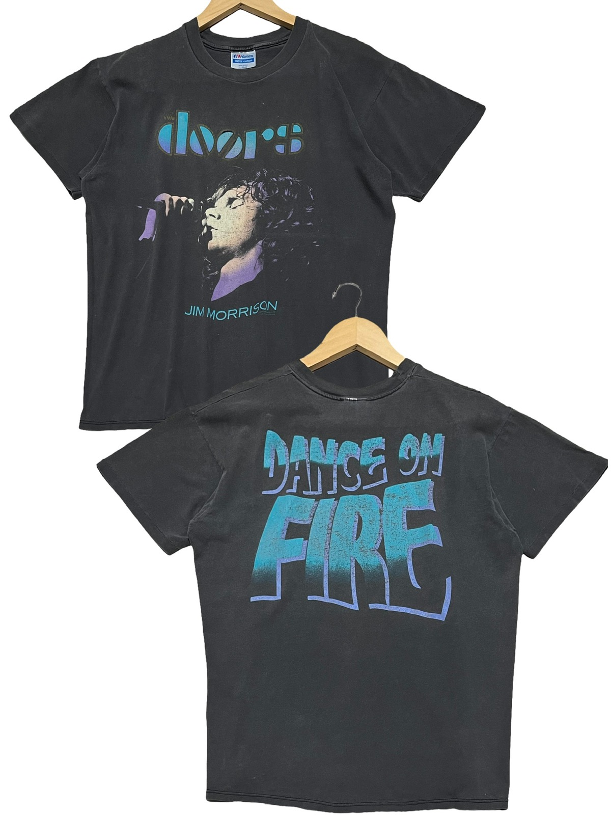 Very Rare - VTG 90s JIM MORRISON DANCE ON FIRE SPELLOUT LOGO RARE FADED - 1