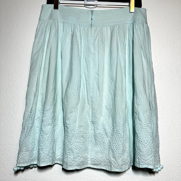 By Malene Birger Liselotte Skirt Cotton Embroidered Tassel Hem Pleated Blue 8 L - 6
