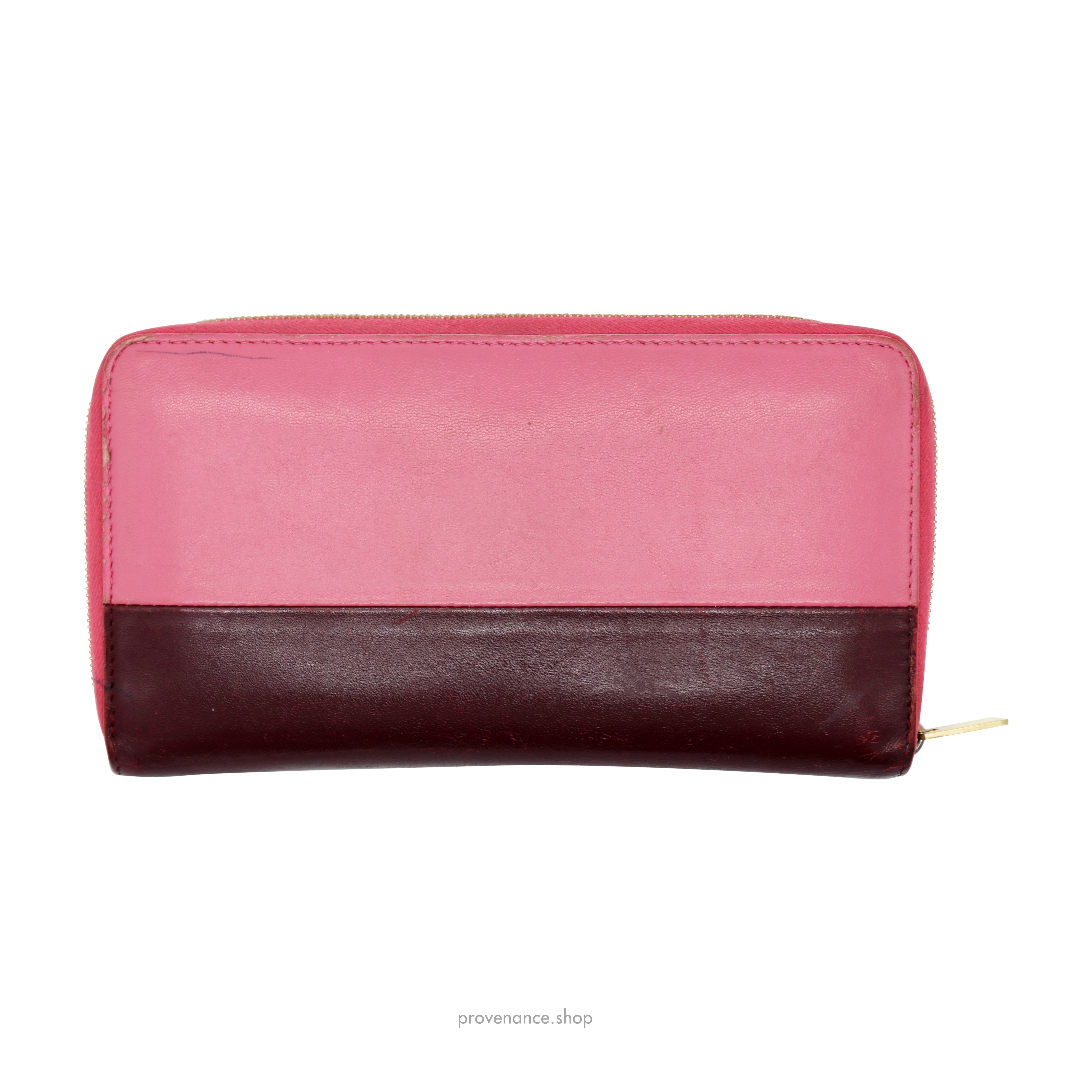 Celine Multifunction Zip Wallet - Pink/Burgundy - 2