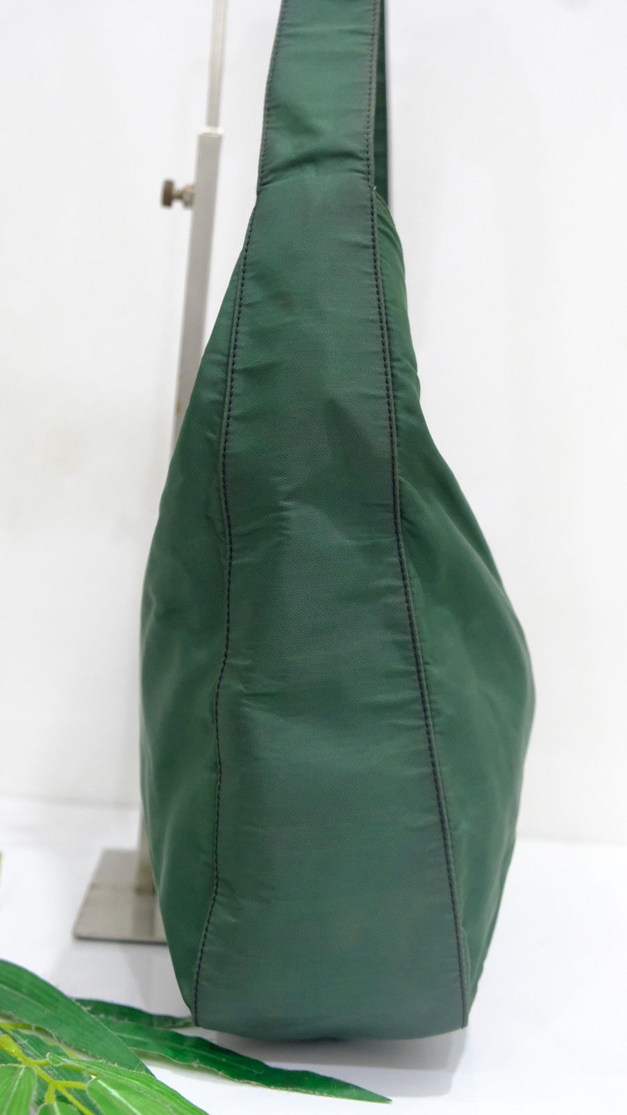 Authentic Prada green nylone hobo/shoulder bag - 3