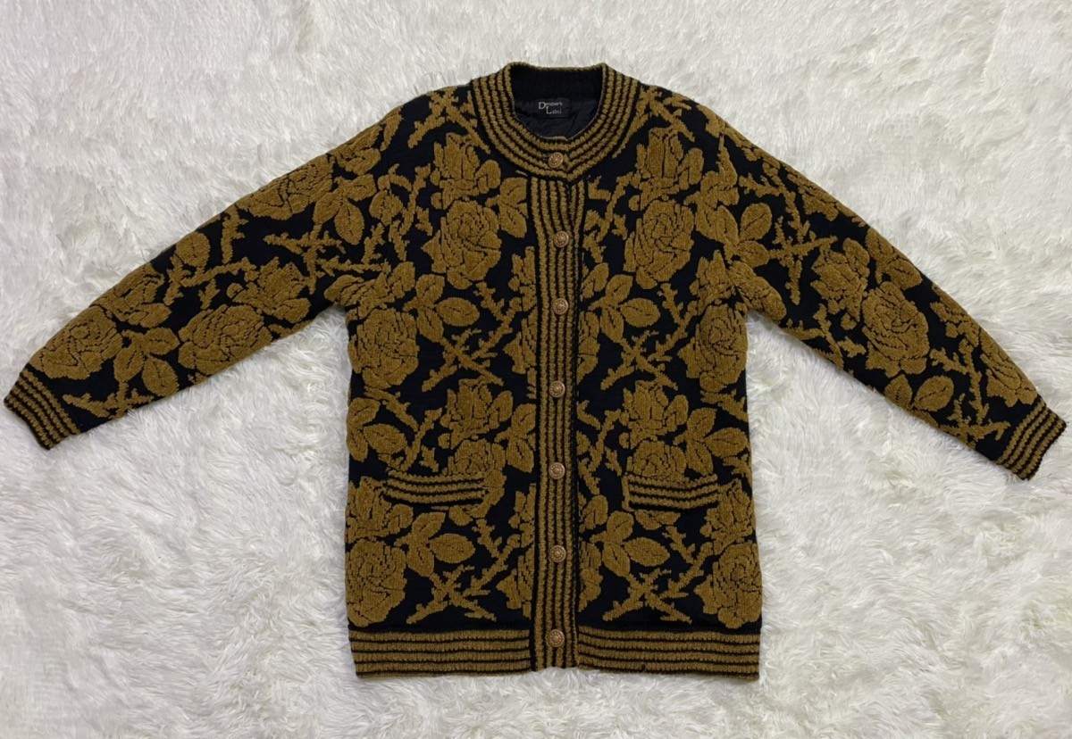 Cardigan - Designer Label Ichioku Floral Motif Sweater Cardigan - 3