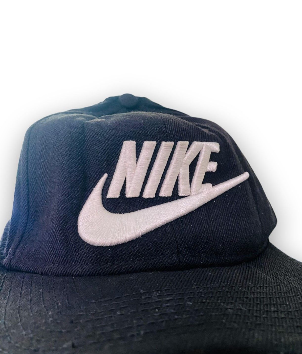 Nike Cap Hat Big Logo Swoosh Vintage Y2K Streetwear Black - 3