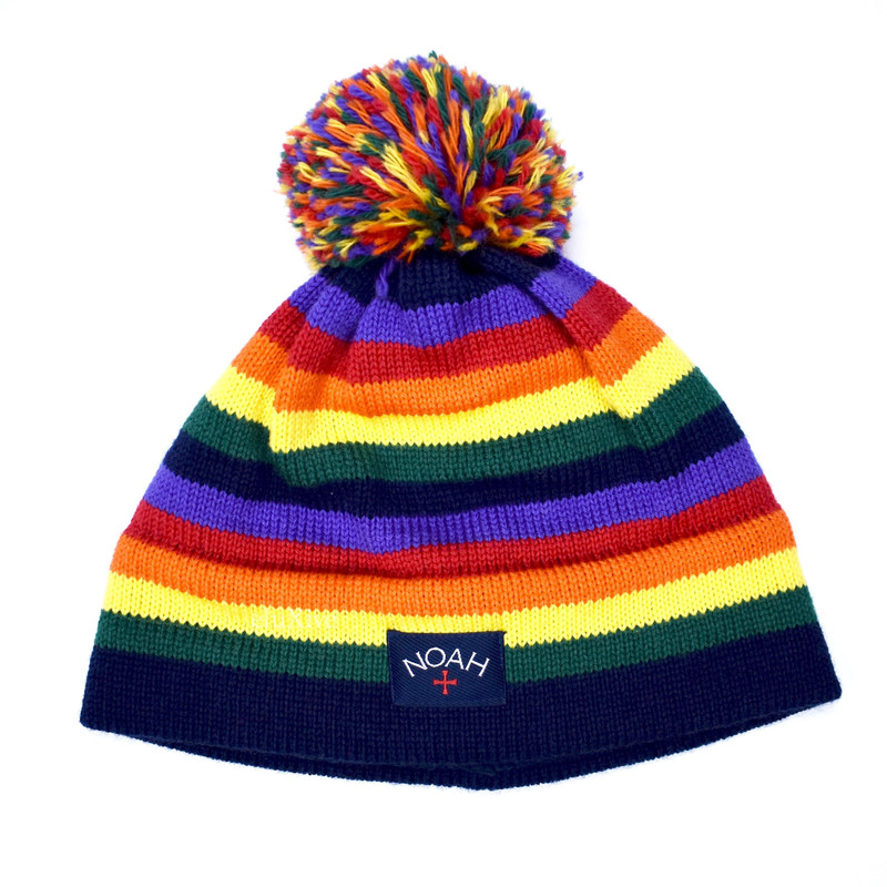 Noah Rainbow Knit Core Logo Beanie DS - 1