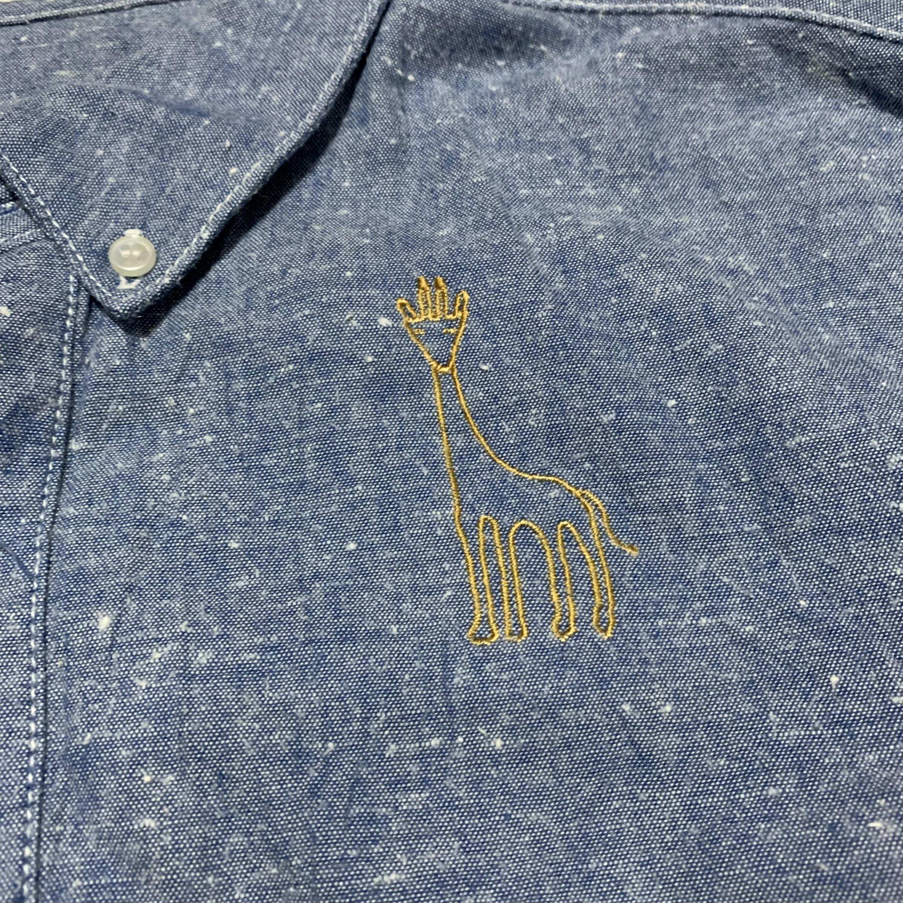 Ne-net Embroidery Logo Soft Denim Jeans Longsleeve Shirt - 2