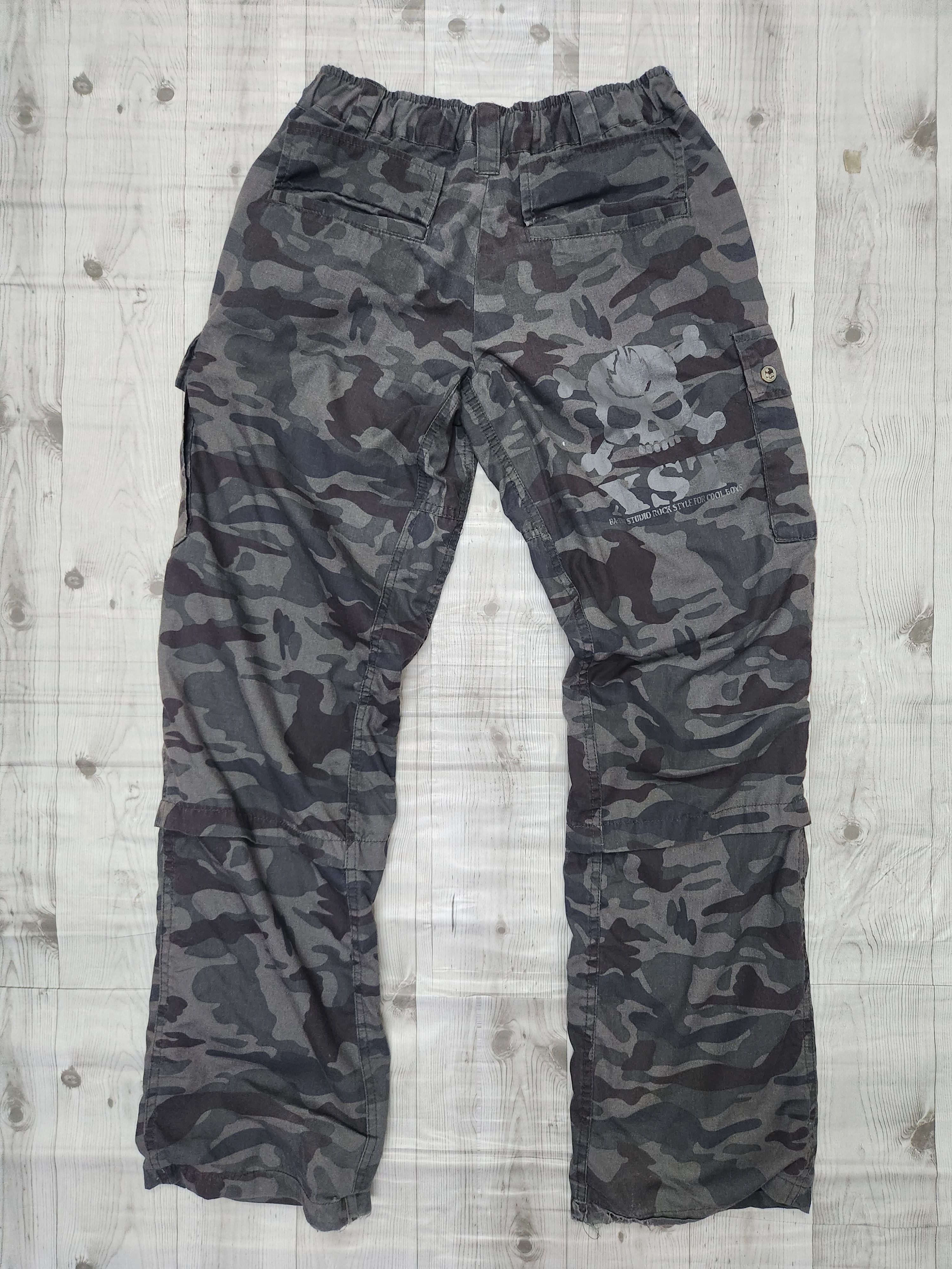 Japanese Brand - Batsu Studio Camouflage Skulls Button Cargo Pants - 3