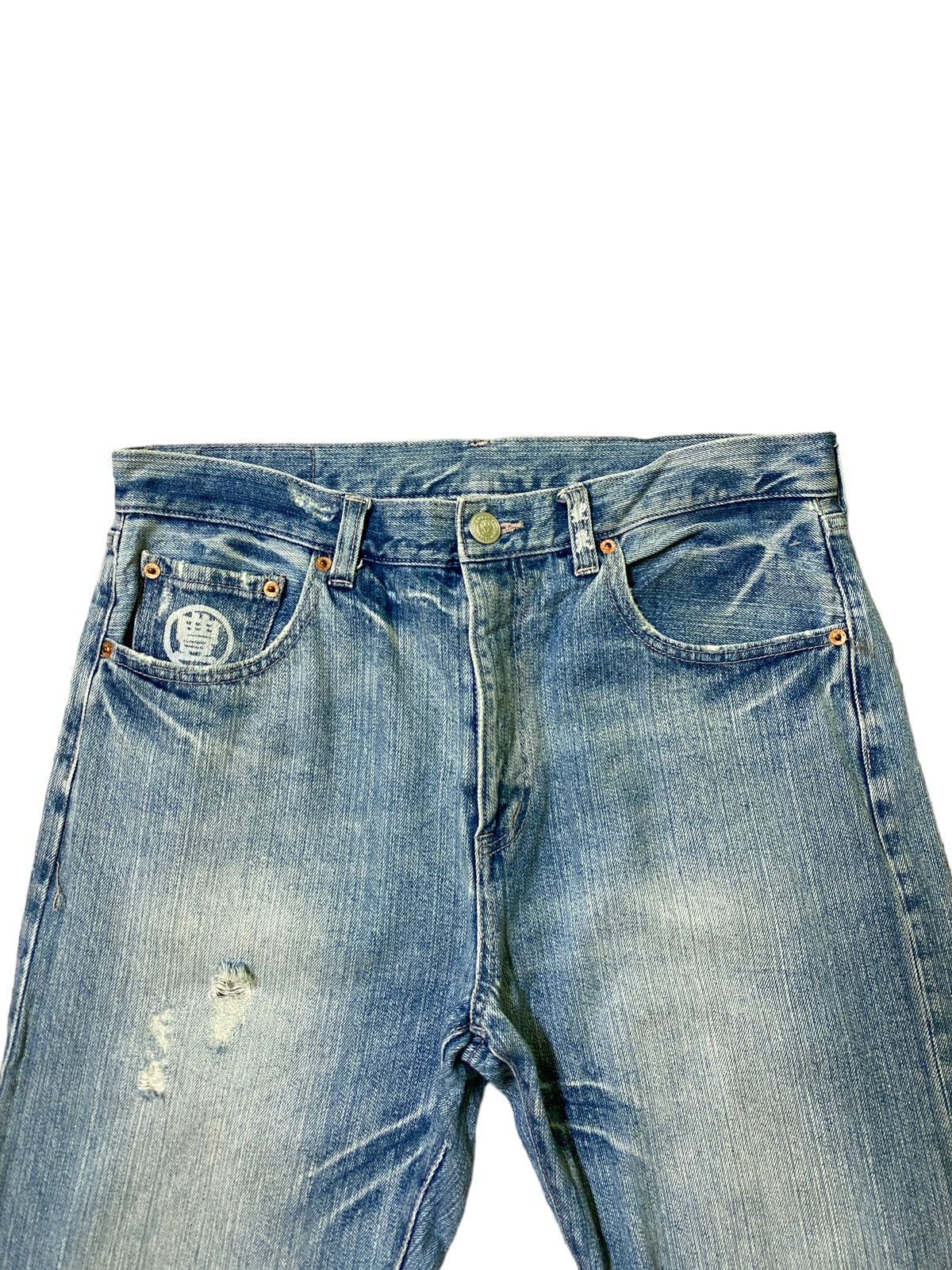 Vintage - KARAKURI TAMASHI Acid Wash Design Rare Design Denim - 3