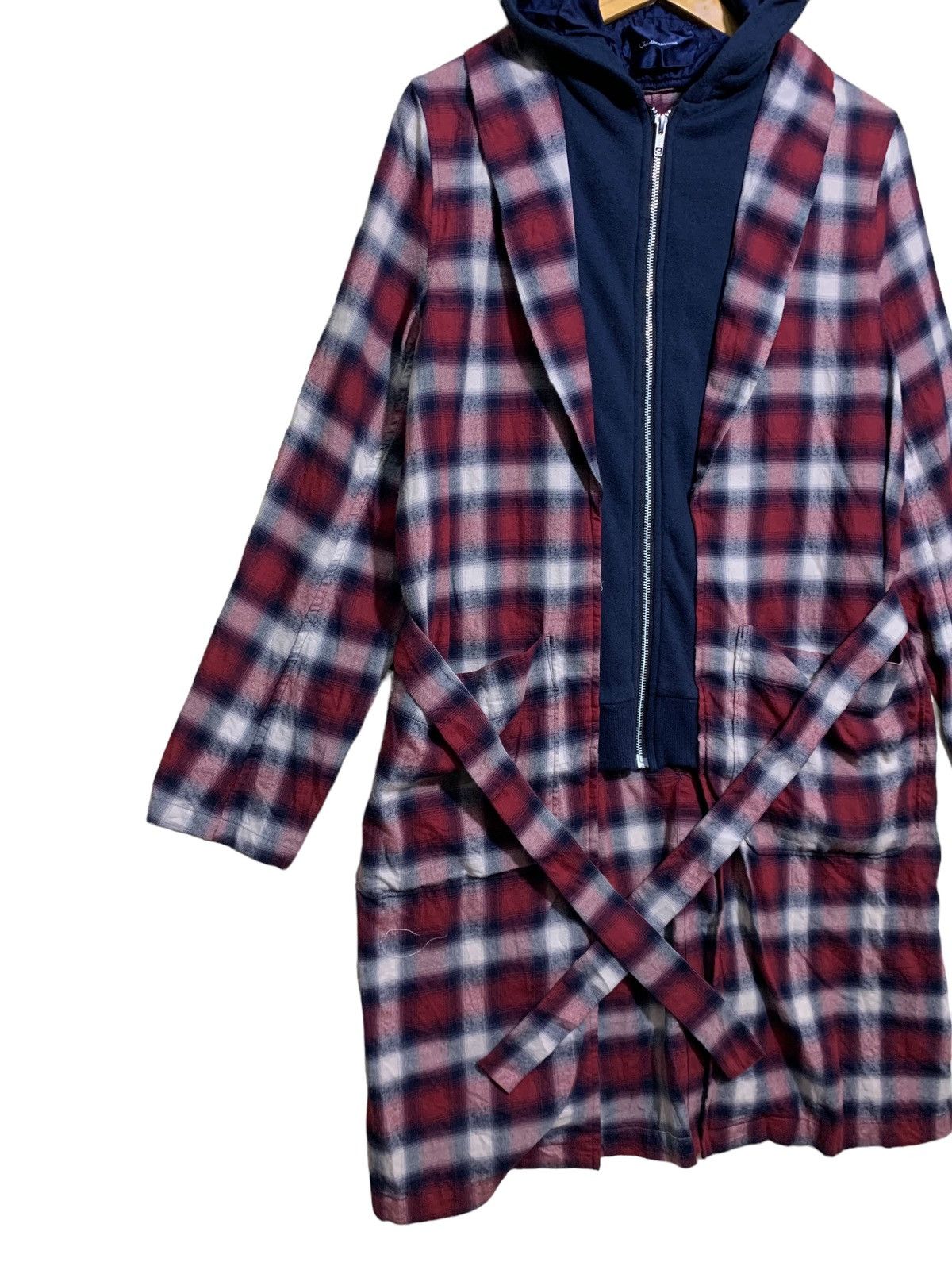 🔥John UNDERCOVER TARTANS TRENCH COATS HOODIE - 2