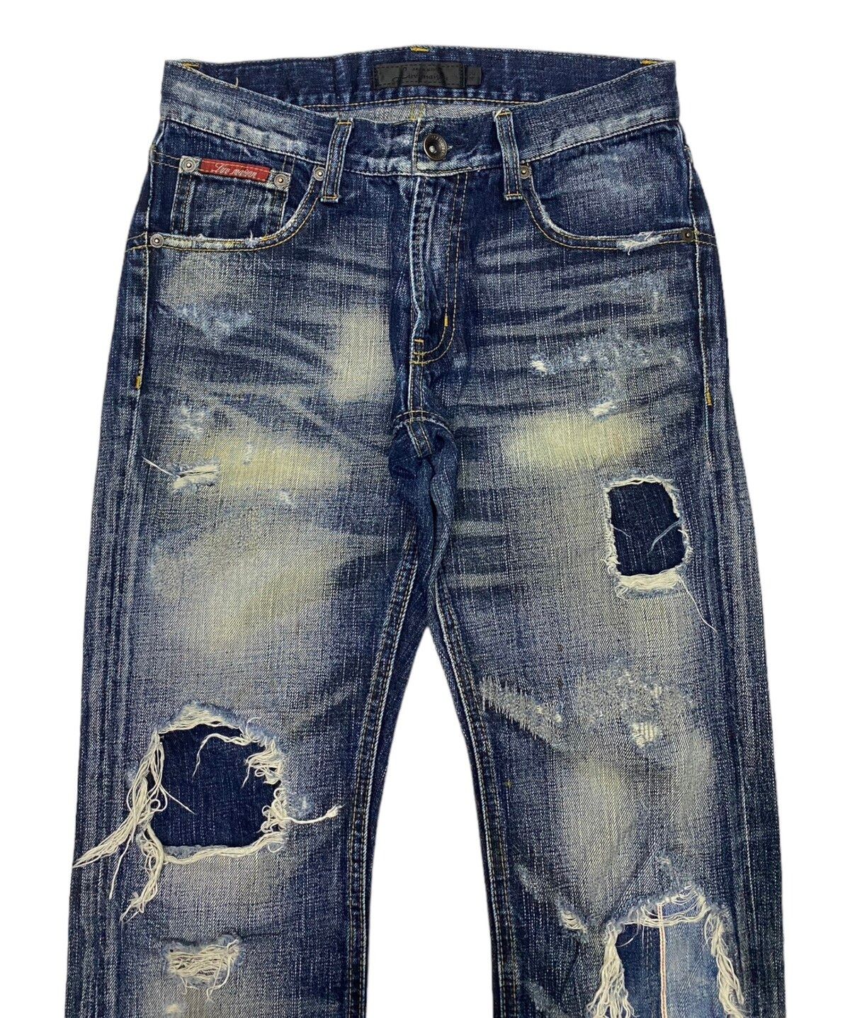 🔥JACK ROSE DISTRESSED DENIM PATCHWORK DENIM JEANS - 9