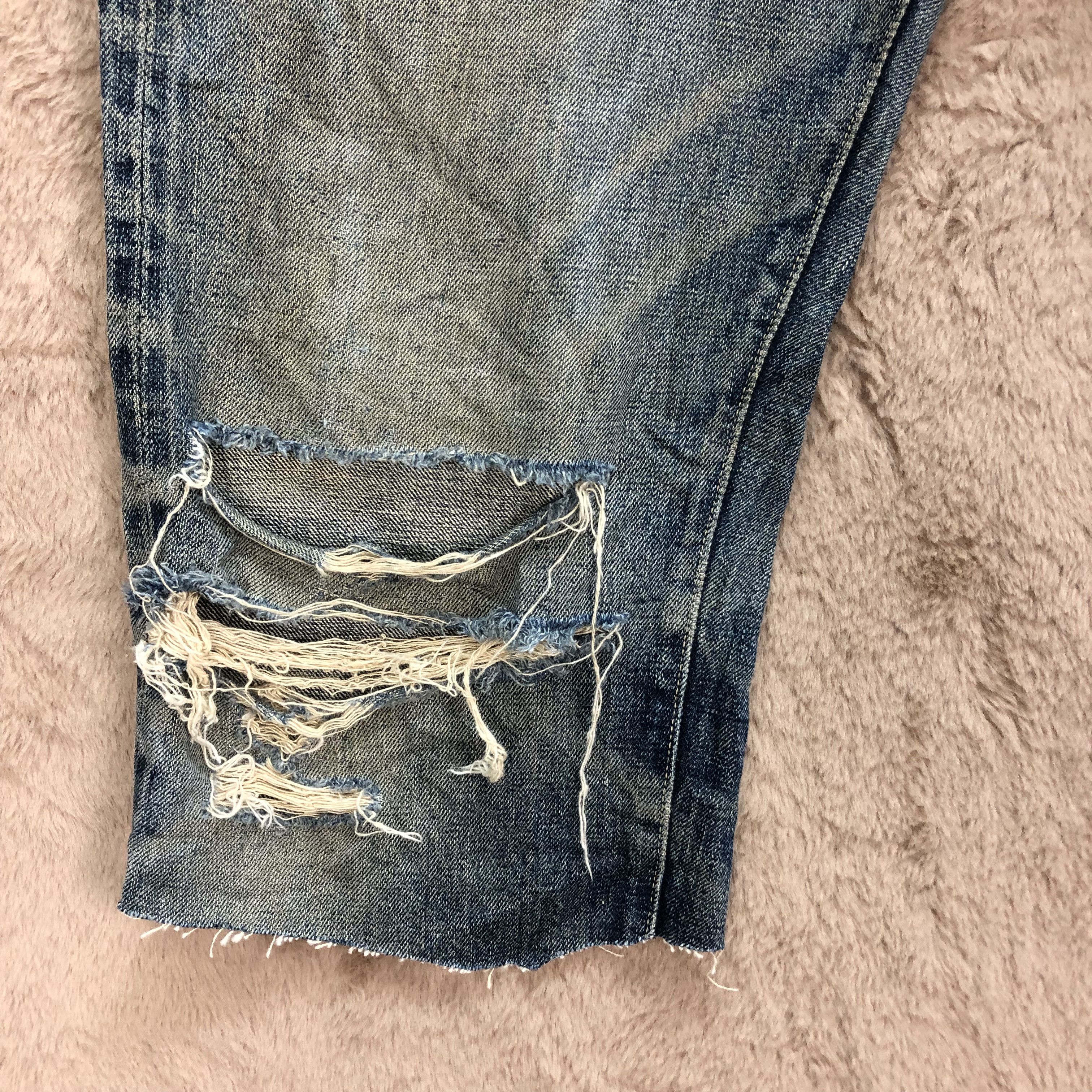 Vintage - TRASHED🔥 DENIME Selvedge Cutoff Rusty Denim Shorts #5064-22 - 7