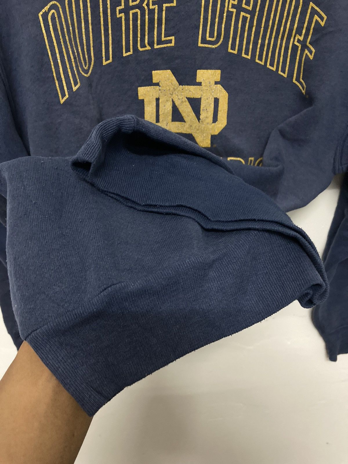 Vintage - Vtg 80s Starter Notre Dame Distressed Crewneck Sweatshirt - 7