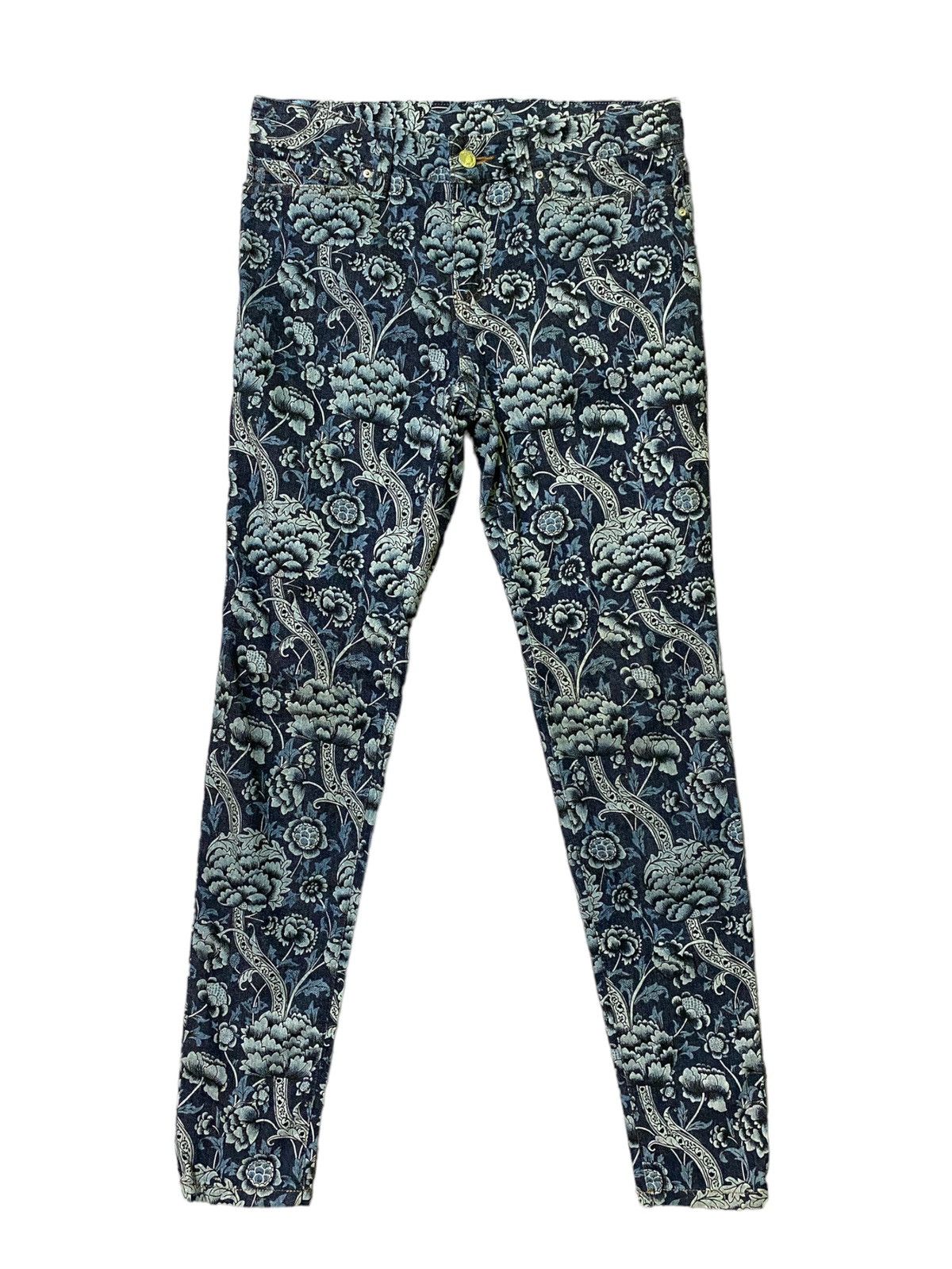 Vintage ARTISAN Floral Full Printed Skinny Denim - 1