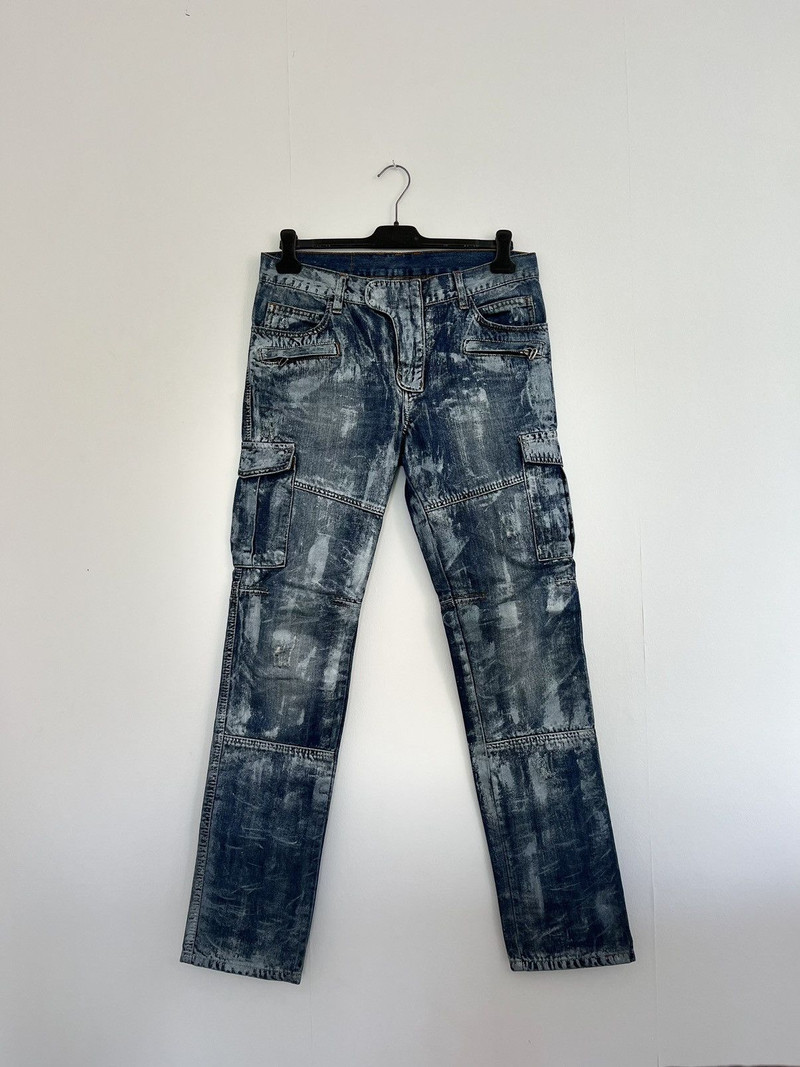 Balmain By Decarnin AW11 Painted 2 Zip Biker Denim Jeans - 1