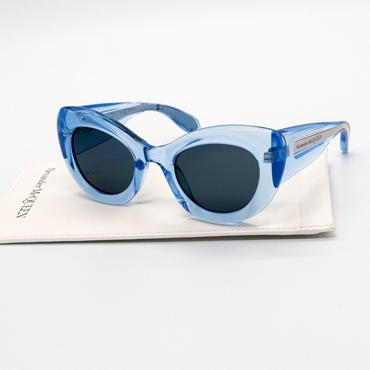 NEW ALEXANDER MCQUEEN AM0403S 004 BLUE WOMEN SUNGLASSES - 1