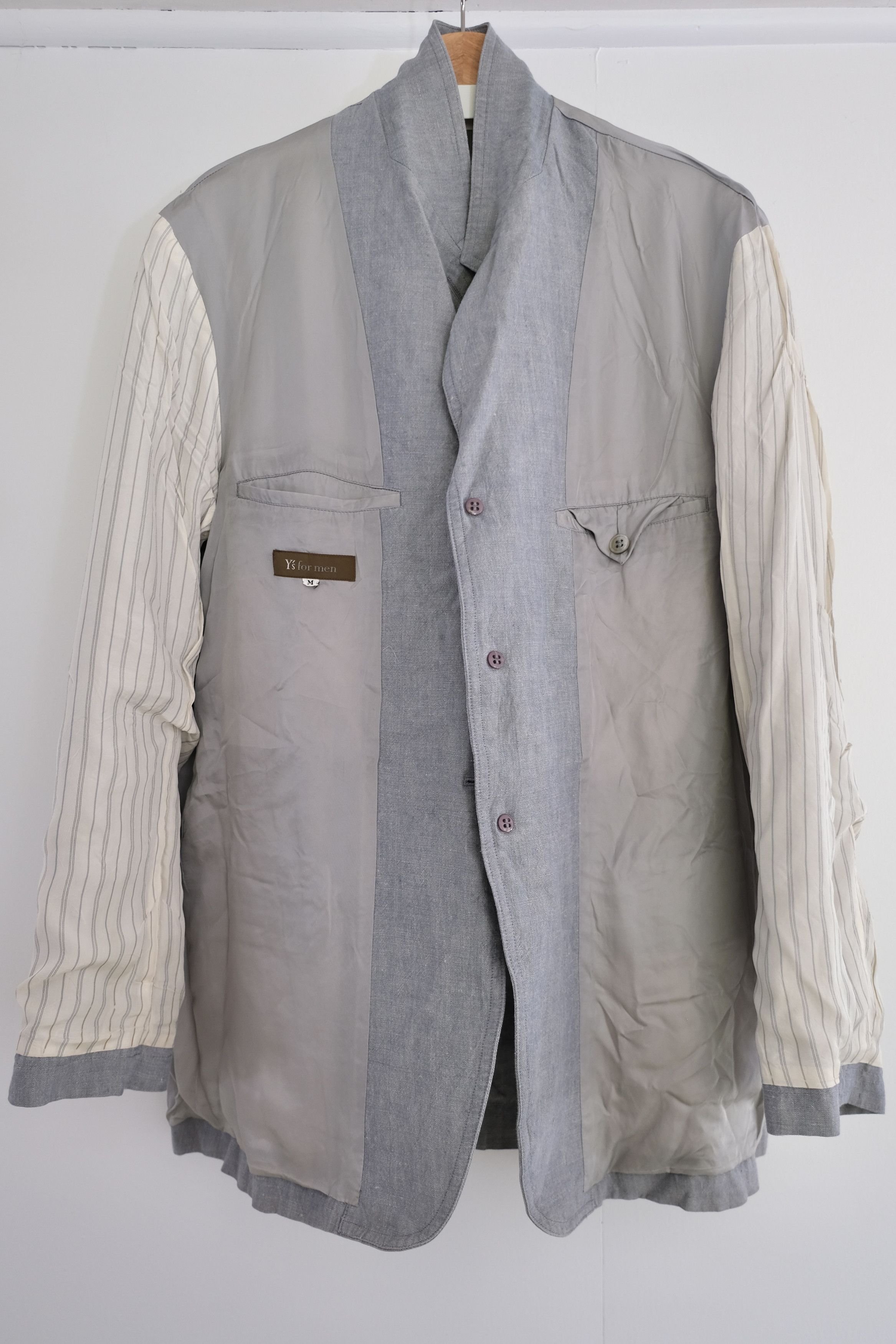 1990s YFM 3-Button Single Breasted Flap Pockets, Linen, (M) - 4