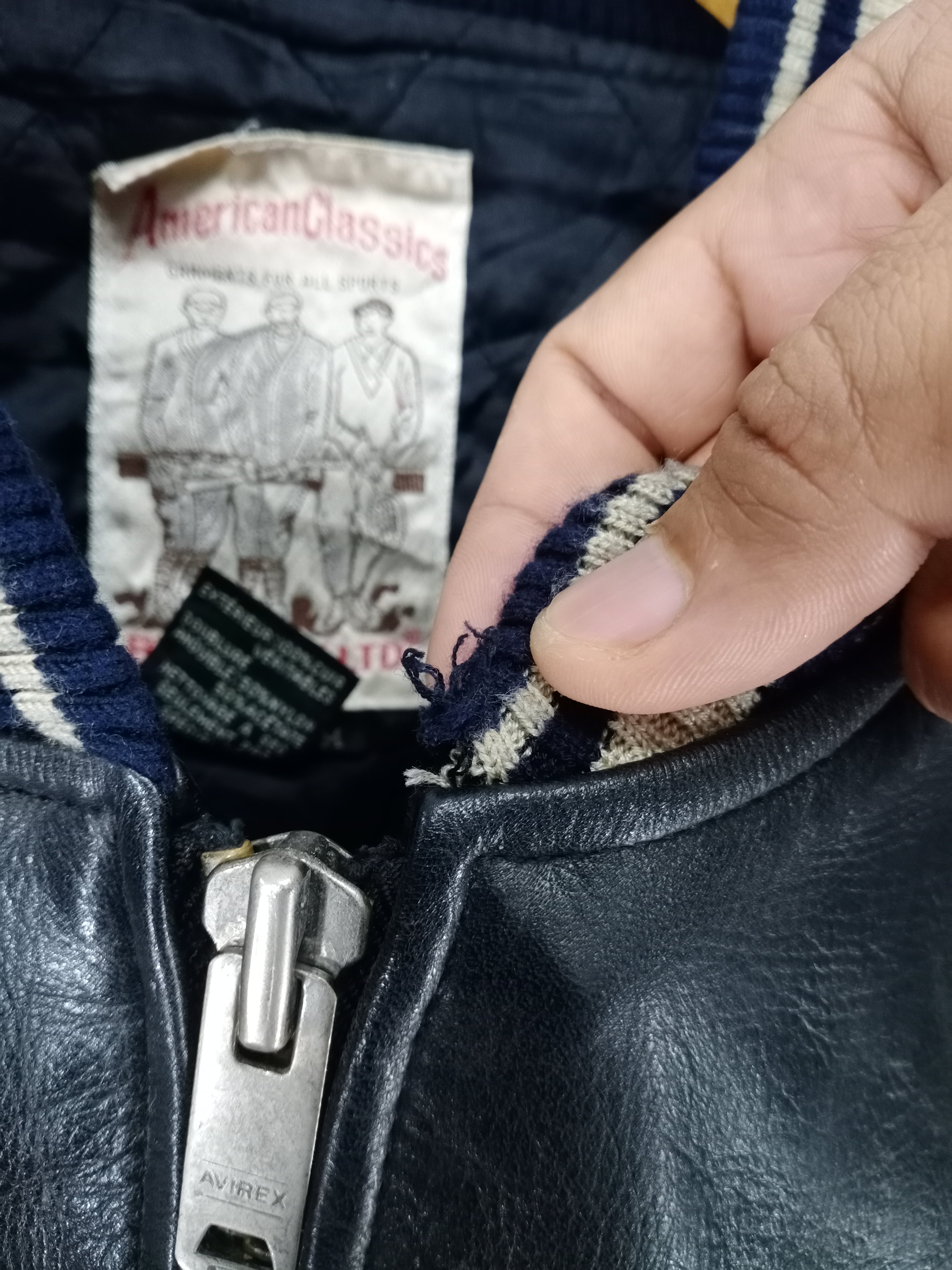 💥RARE💥Vintage Avirex Usa Spell Out Varsity Leather Jacket - 16