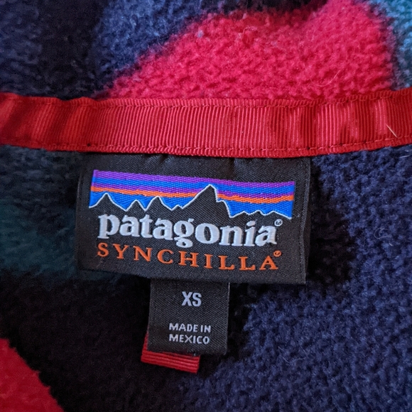 Patagonia Synchilla Snap T Fleece Pullover Men's XS EUC RARE Aztec Geo Cave - 3