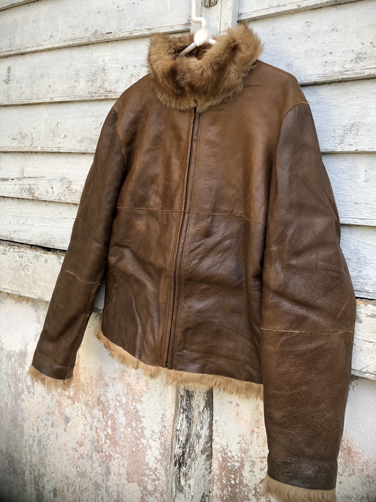 Genuine Leather - Belvest Leather Reverse Mink Fur Crop Jacket - 3
