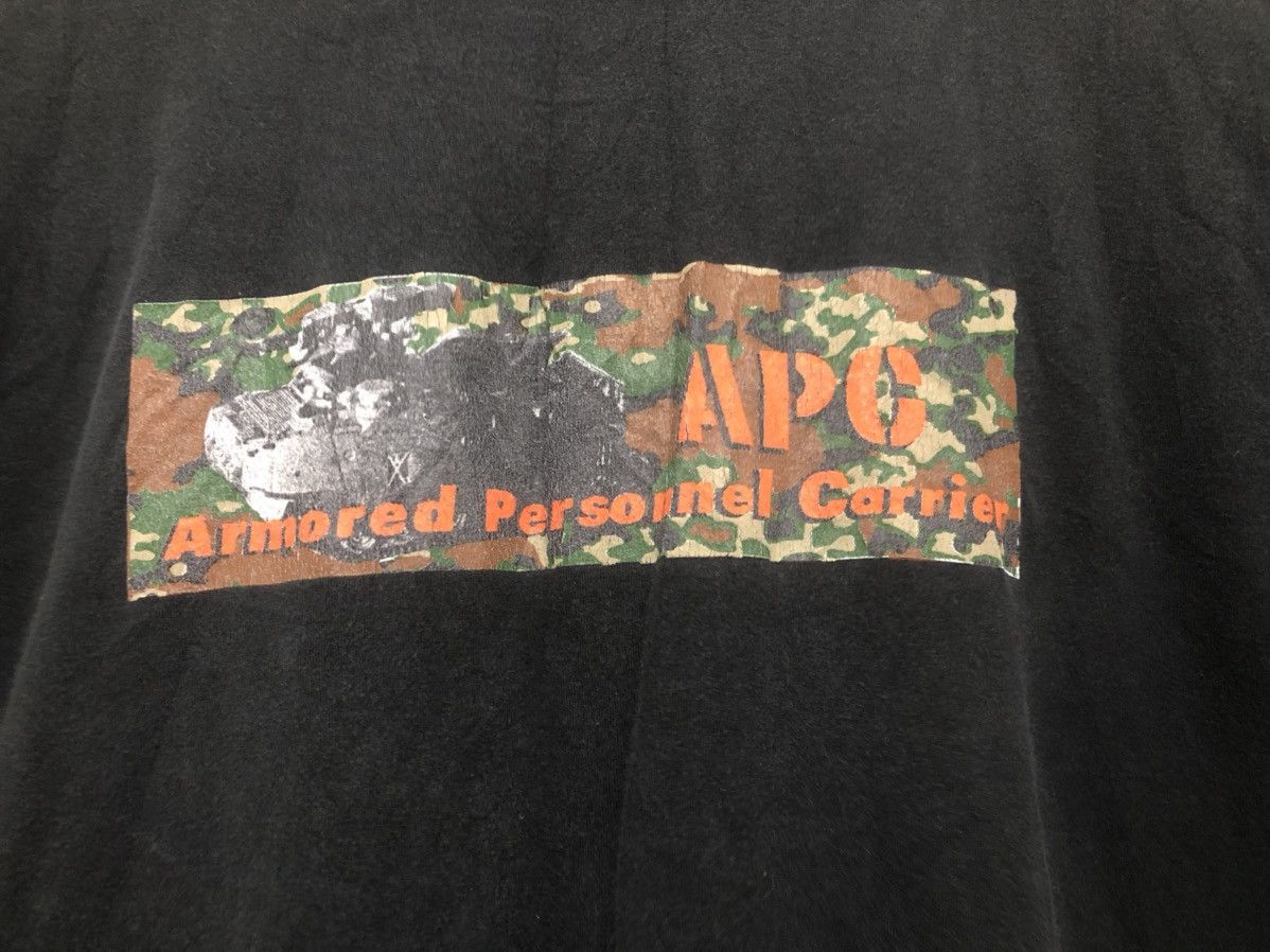 Vintage 1999 A.P.C Camouflage Military V Collar Tshirt - 3