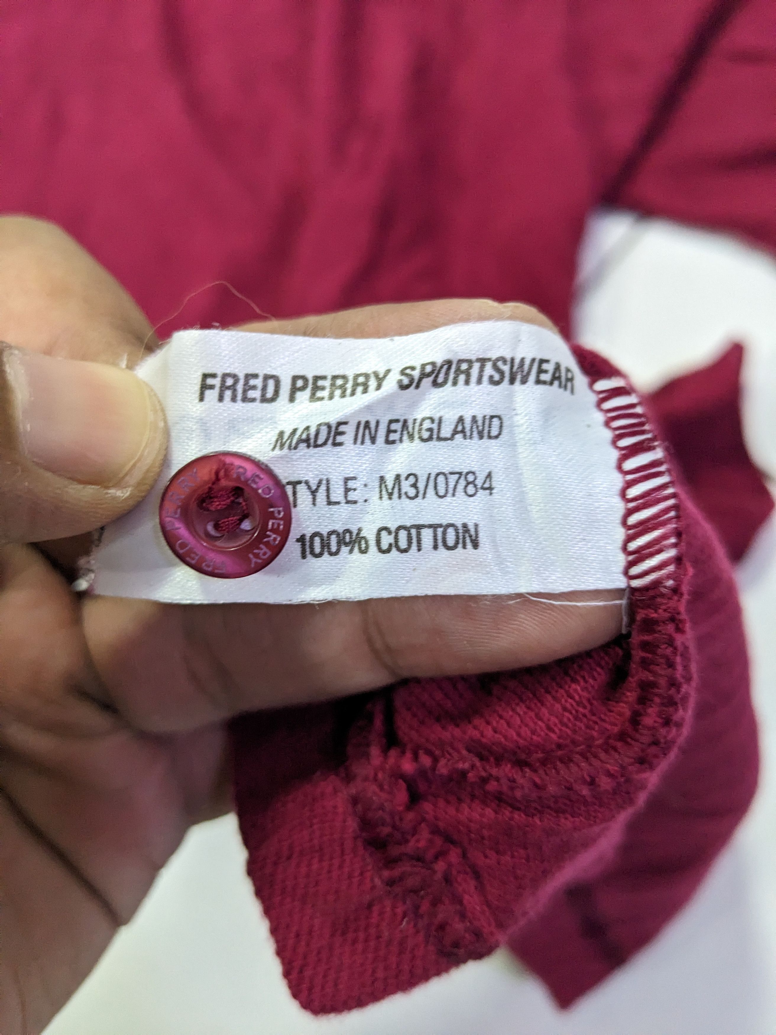 Vintage Fred Perry England Maroon Mens Polo Shirt - 6