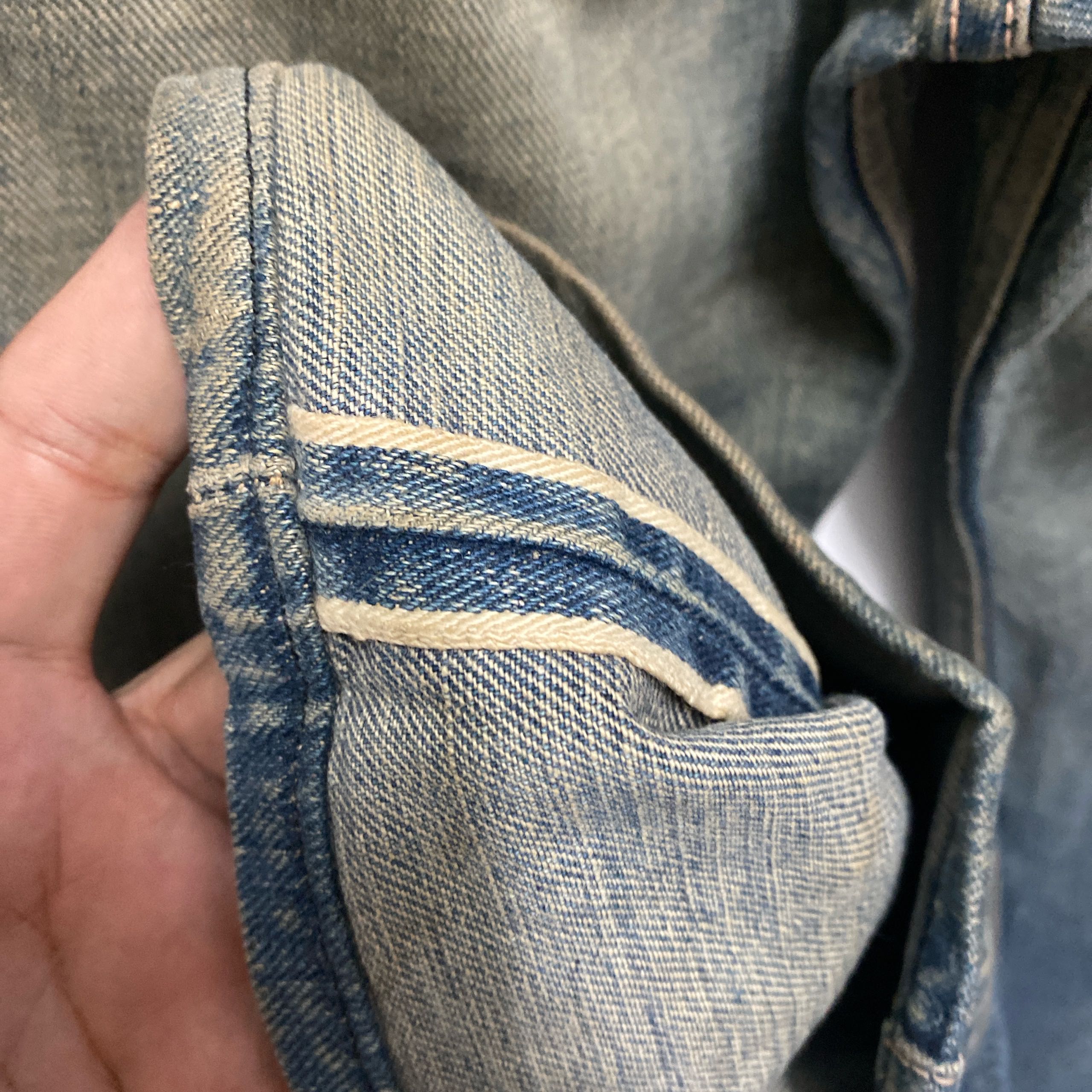 Vintage Lee Selvedge Jeans Distressed  - 4