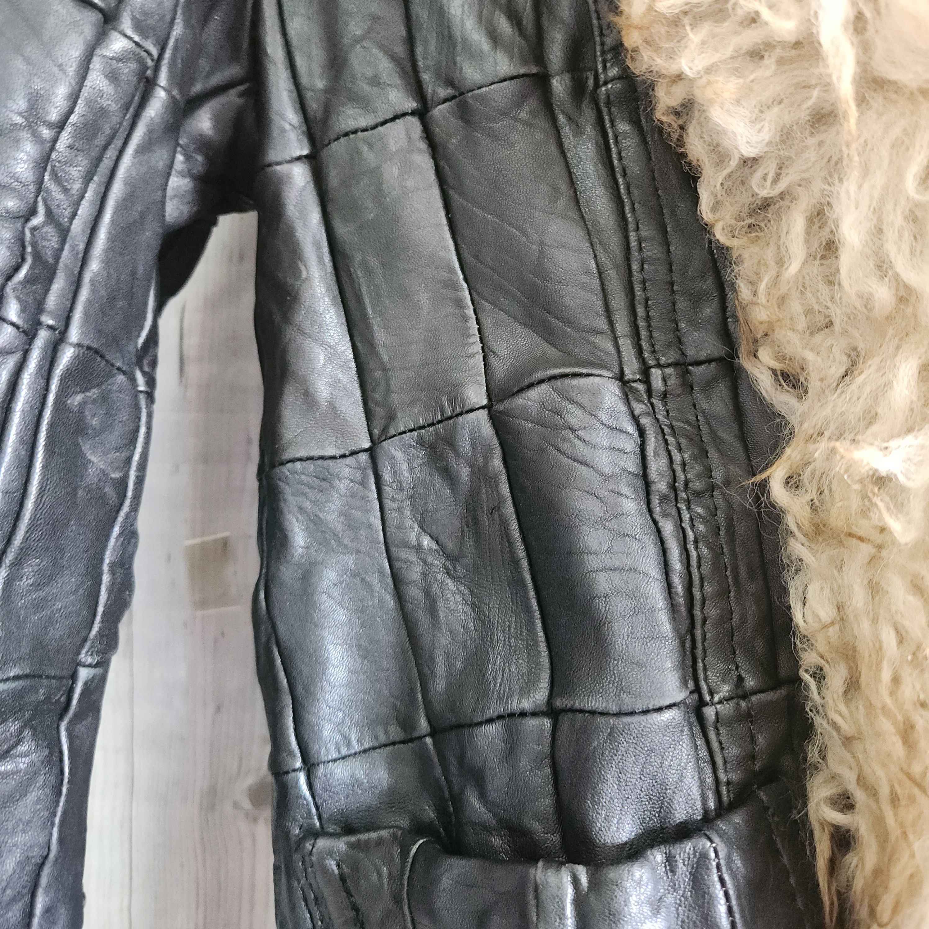 Vintage Patches Genuine Leather Fur Jacket - 11
