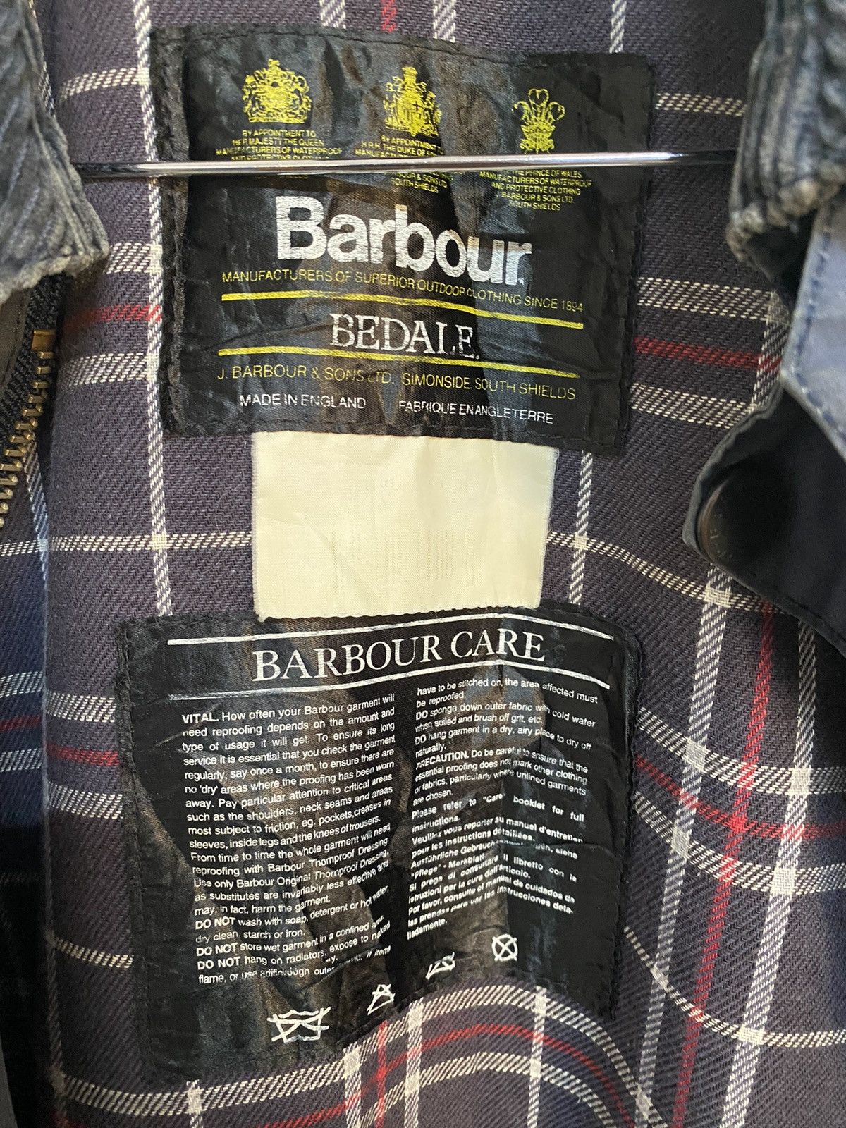 Barbour Classic Bedale A100 Wax Jacket Made in England - 8