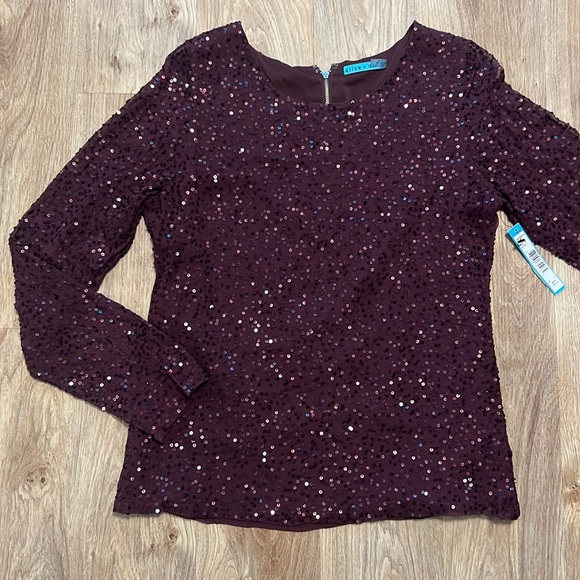 Alice + Olivia hotsell Berry Sequin Top