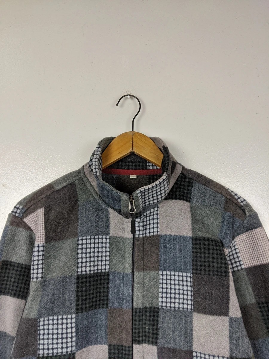 Japanese Brand - Topvalu Japan Patchwork Style Fleece Light Jacket Sweater - 2