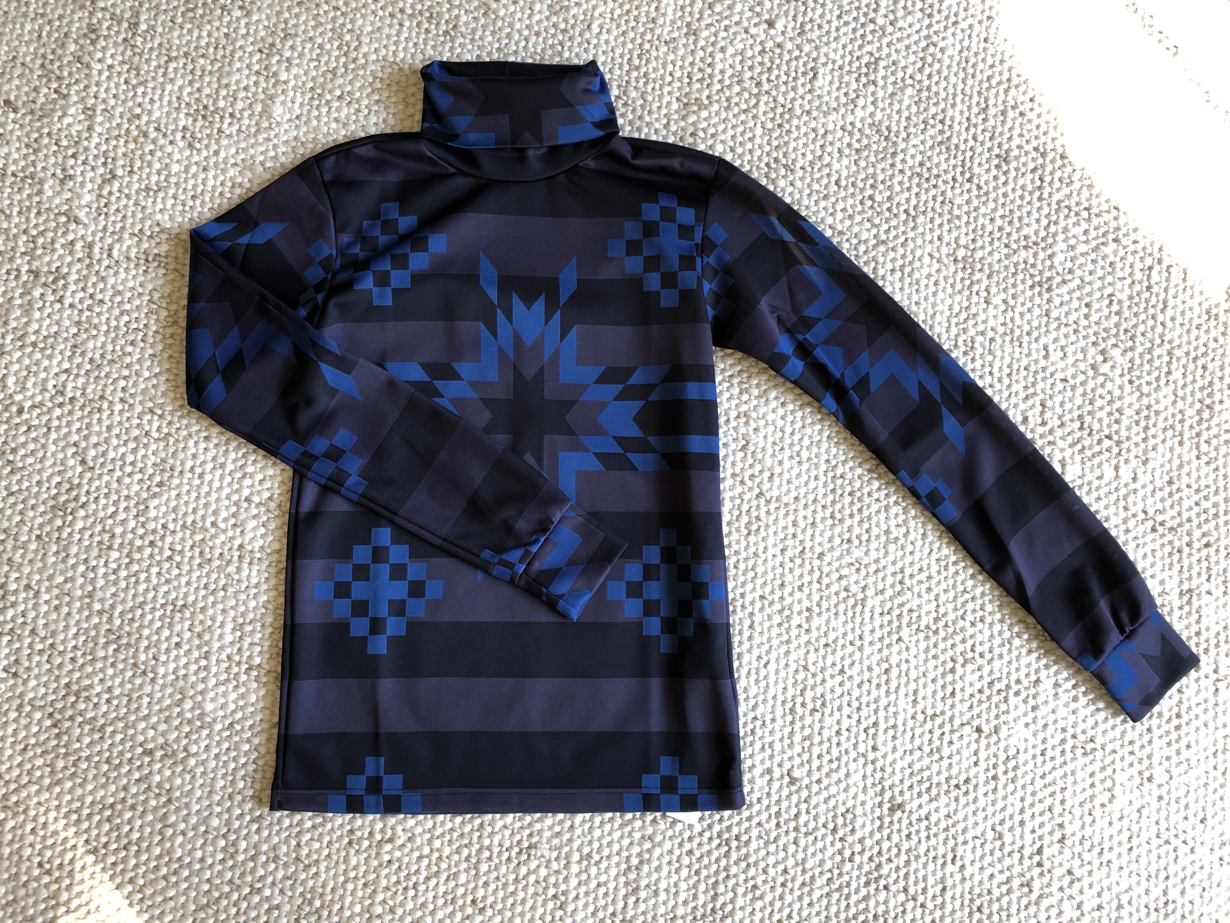 Takahiromiyashita The Soloist. - NWT $495 - Jacquard Blue/Gray Turtleneck made in Japan - 1