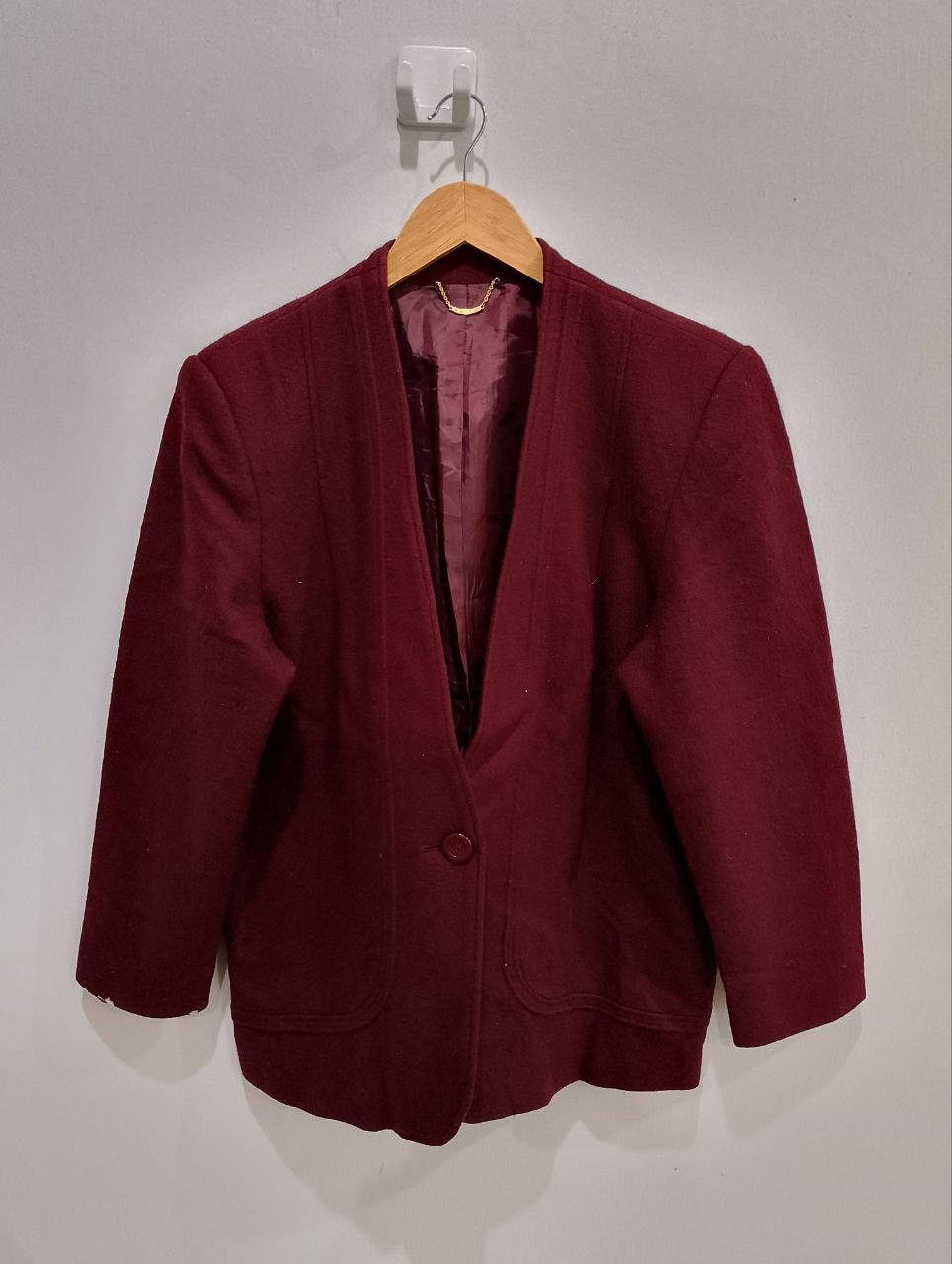 Archival Clothing - ELEGANT Red Wool Made in Japan Suit Coat Blazer - 2