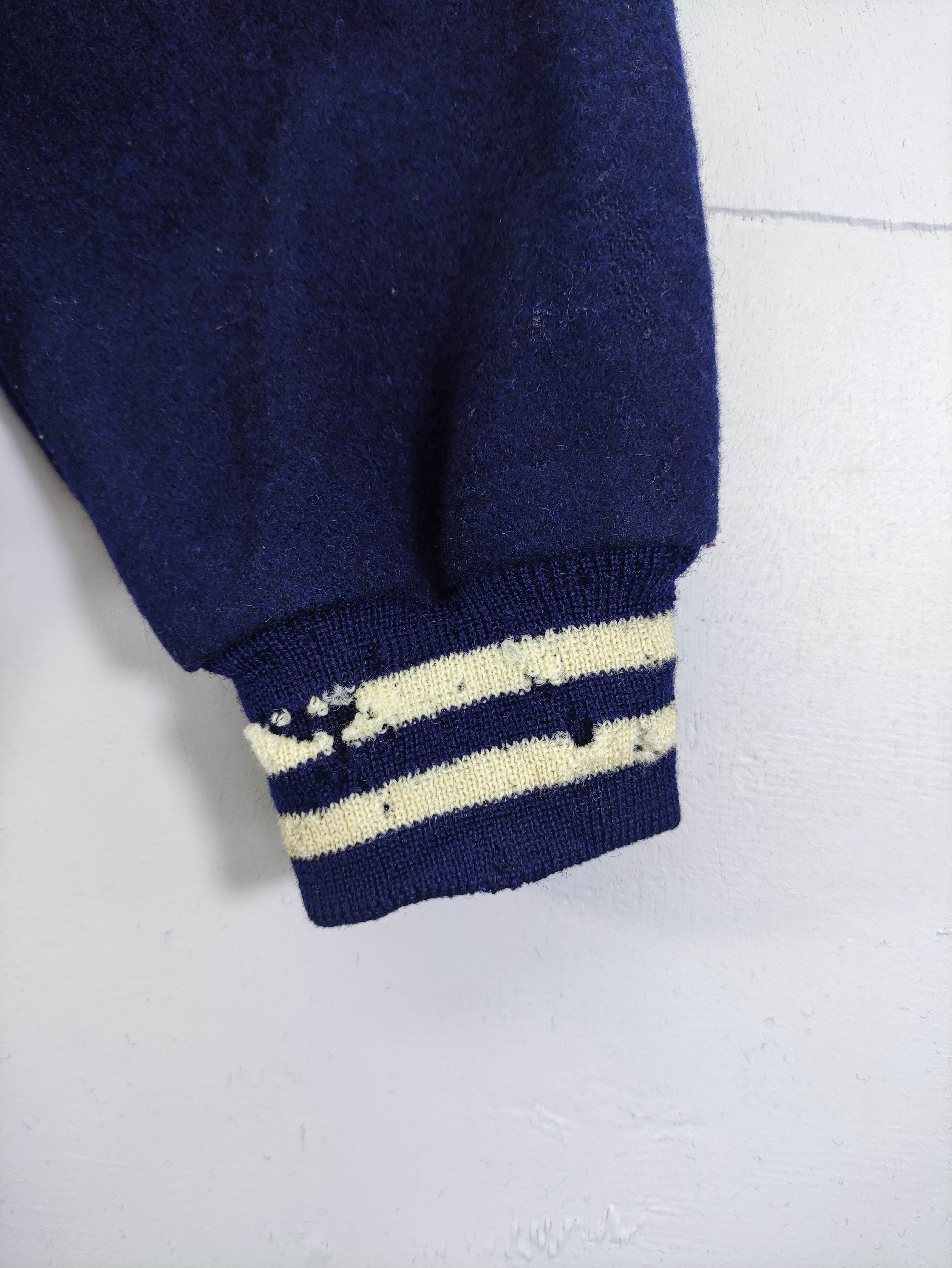 Vintage Chuo Sports Varsity Wool Jacket Snap Button - 13
