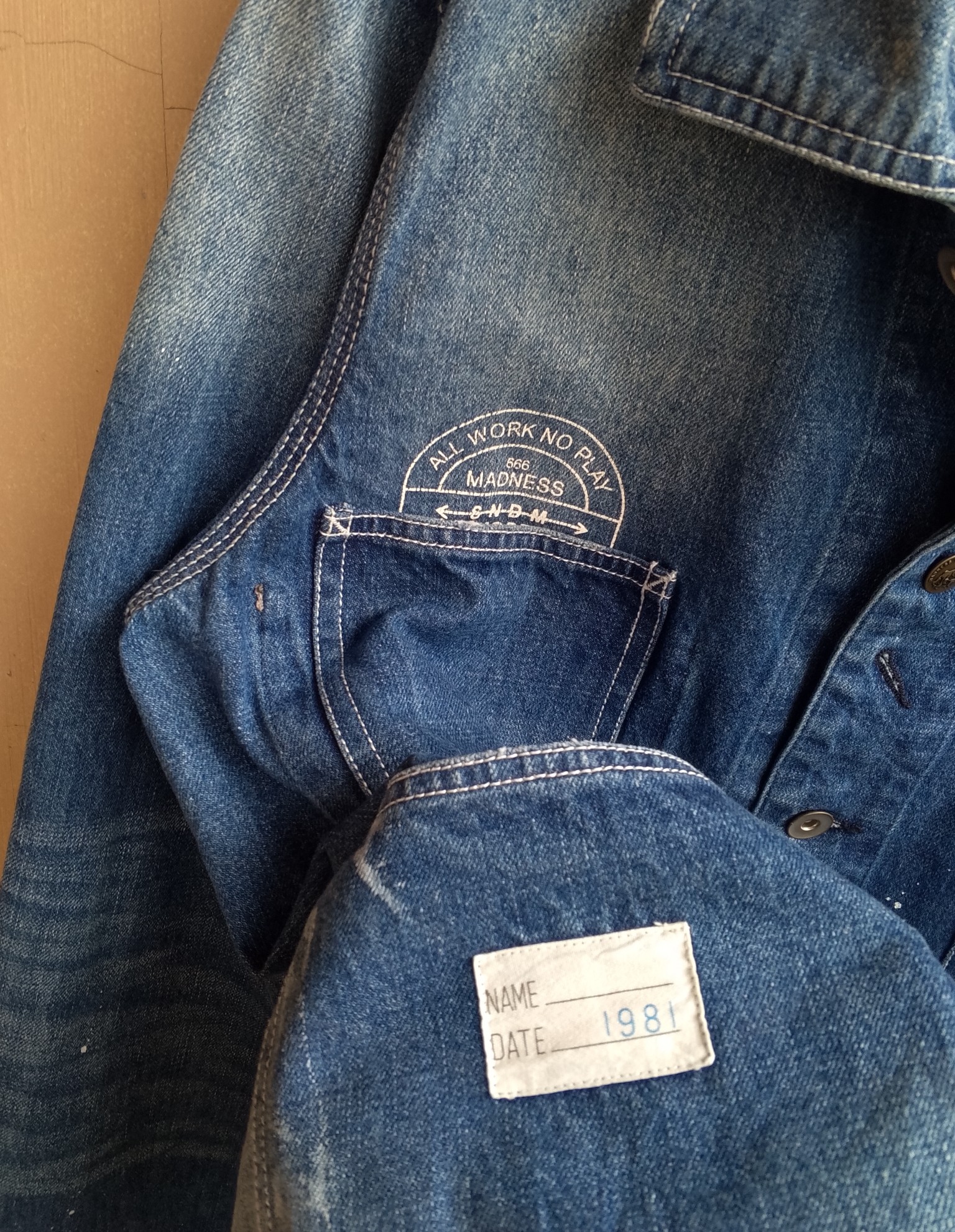 Madness Utility Workwear paint splatter denim jacket - 11