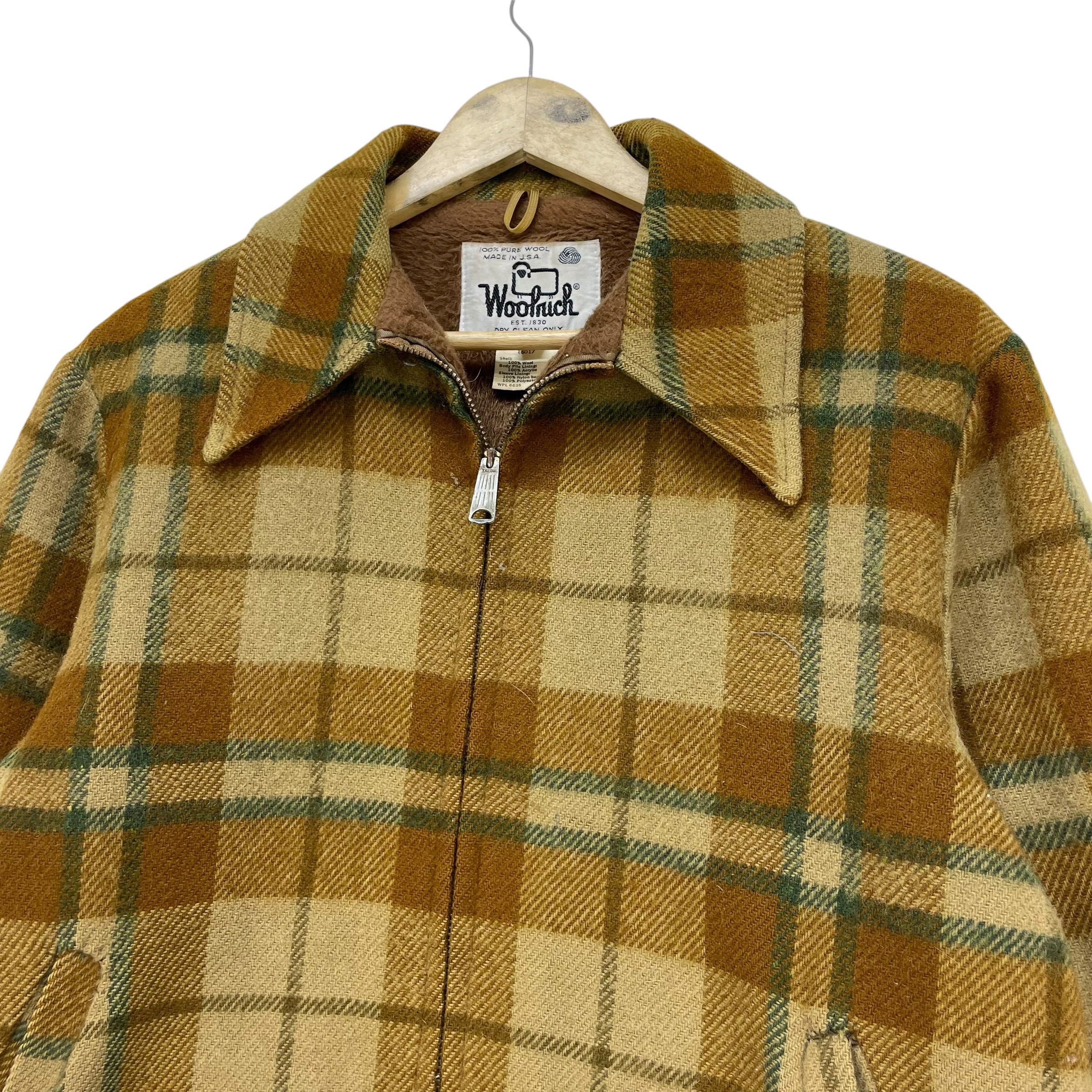 Vintage 60s Wool Rich Made In Usa Pure Wool Checked Warm Jacket - 6