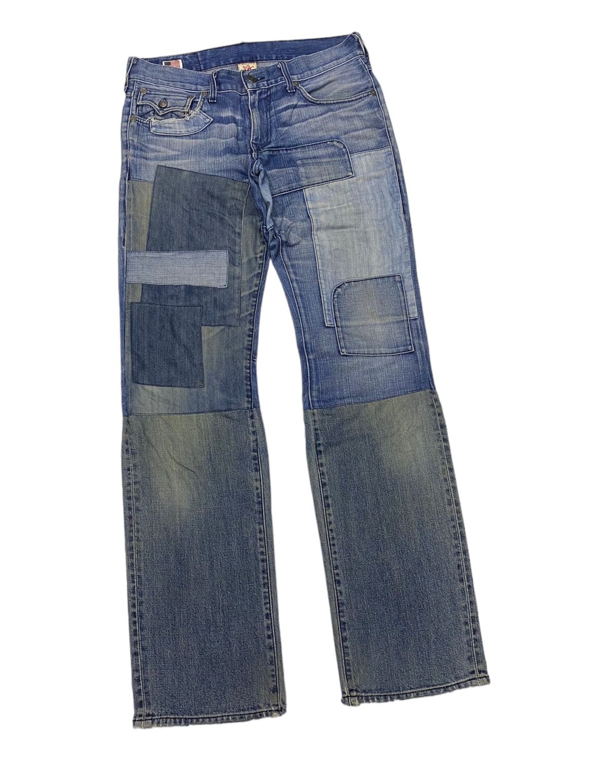 🔥TRUE RELIGION PATCHWORK DISTRESSED DENIM JEANS - 6