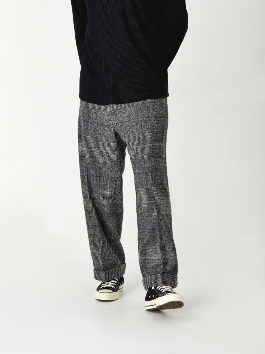 winter glencheck wool pants - 9
