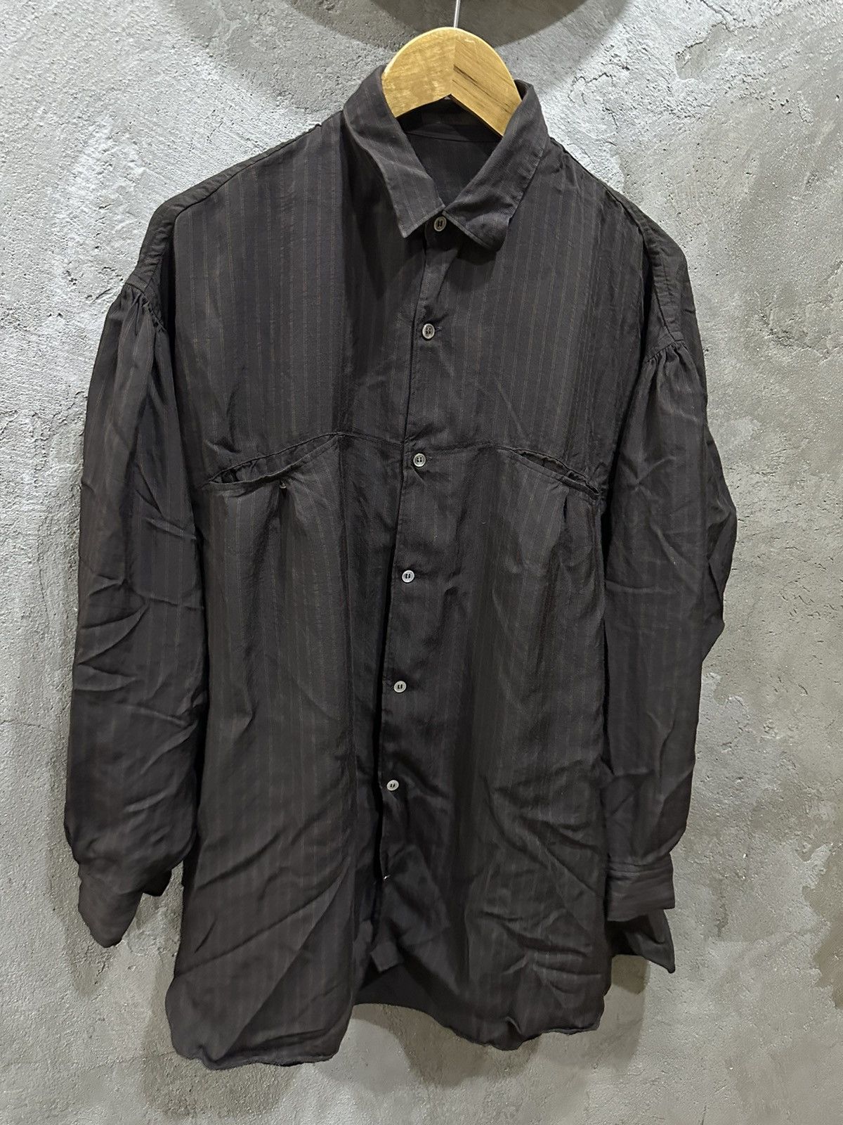 1990 - Y’s For Men Double Pocket Striped Rayon Shirt - 2