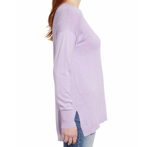 Caslon Lilac Zip Back Sweater - 6