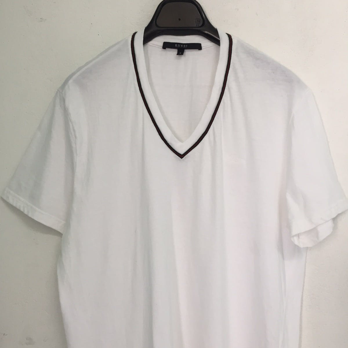 Gucci White Tee V Neck MADE IN ITALY - 4