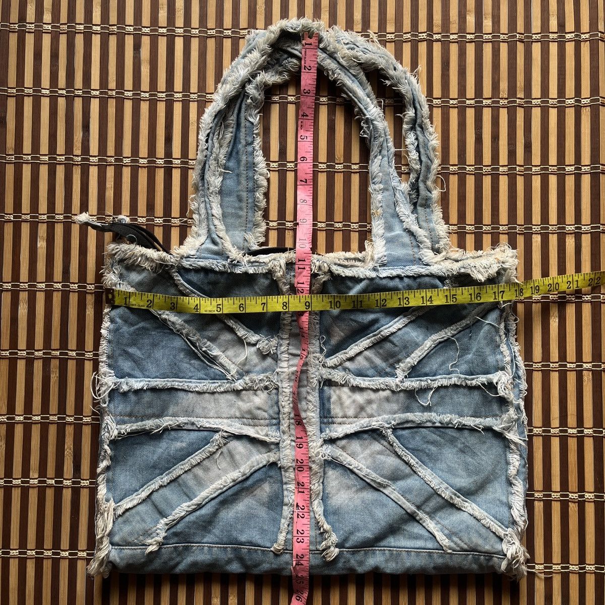 Distressed Denim - Rare! Denim Blue Custom 'Birkin' Tote Bag - 16