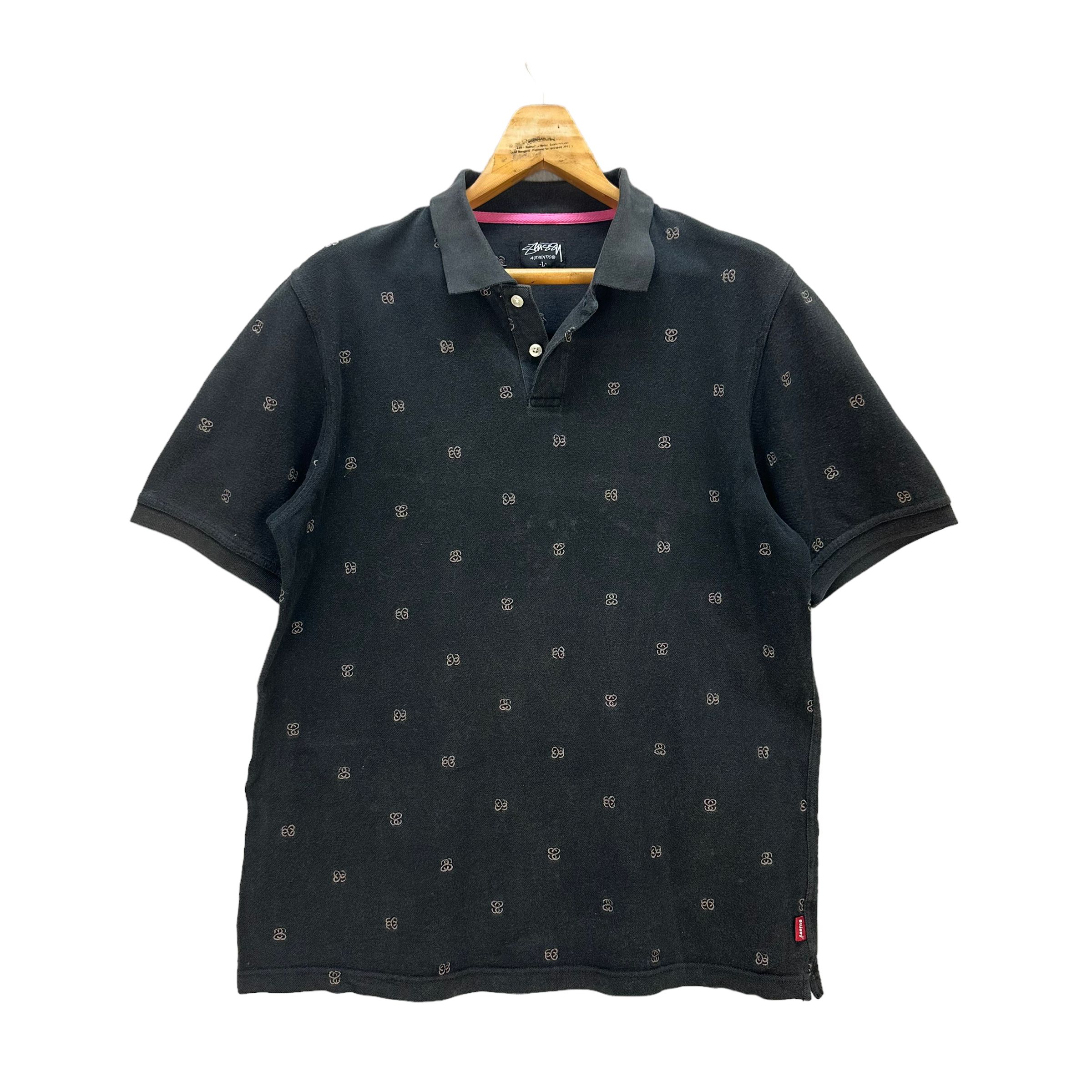 STUSSY EMBROIDERY ALLOVER SMALL LOGO POLOS #8537-013 - 1