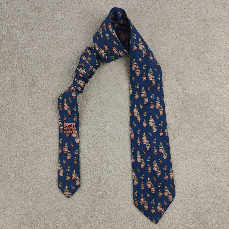 Hermes Paris Silk Tie Russian Doll Matryoshka 7529 IA - 1