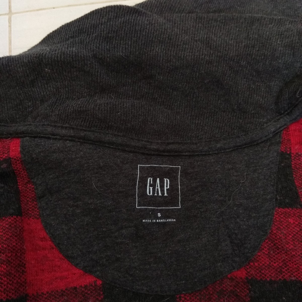 American Vintage - GAP Red Flannel Black Checked Grunge Fleece Winter Jacket - 8