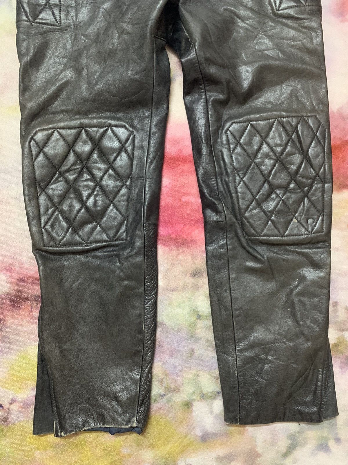 Vintage Leather Biker Padding Pants - 4