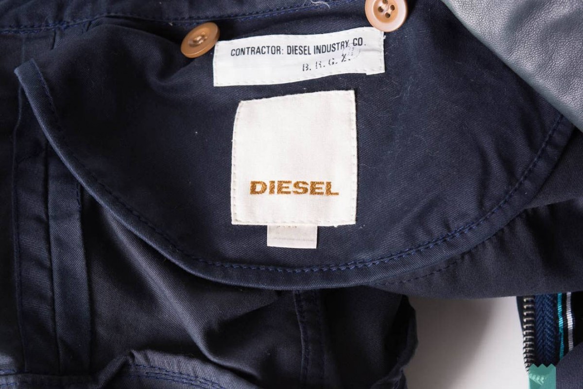 Leather Collar Rare Navy Cotton Jacket - 4