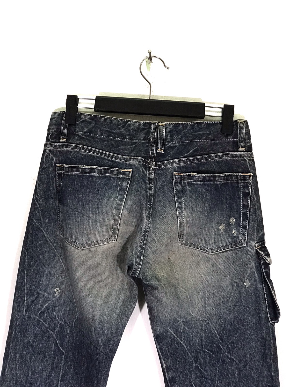 Indigo - Blue Blue Japan Distressed faded Jeans Made in Japan - 5