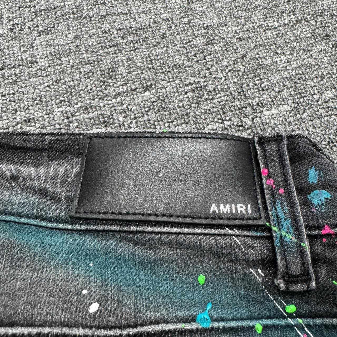 Amiri Disappearing Blue Washed Cashew Flower Denim Jeans - 4