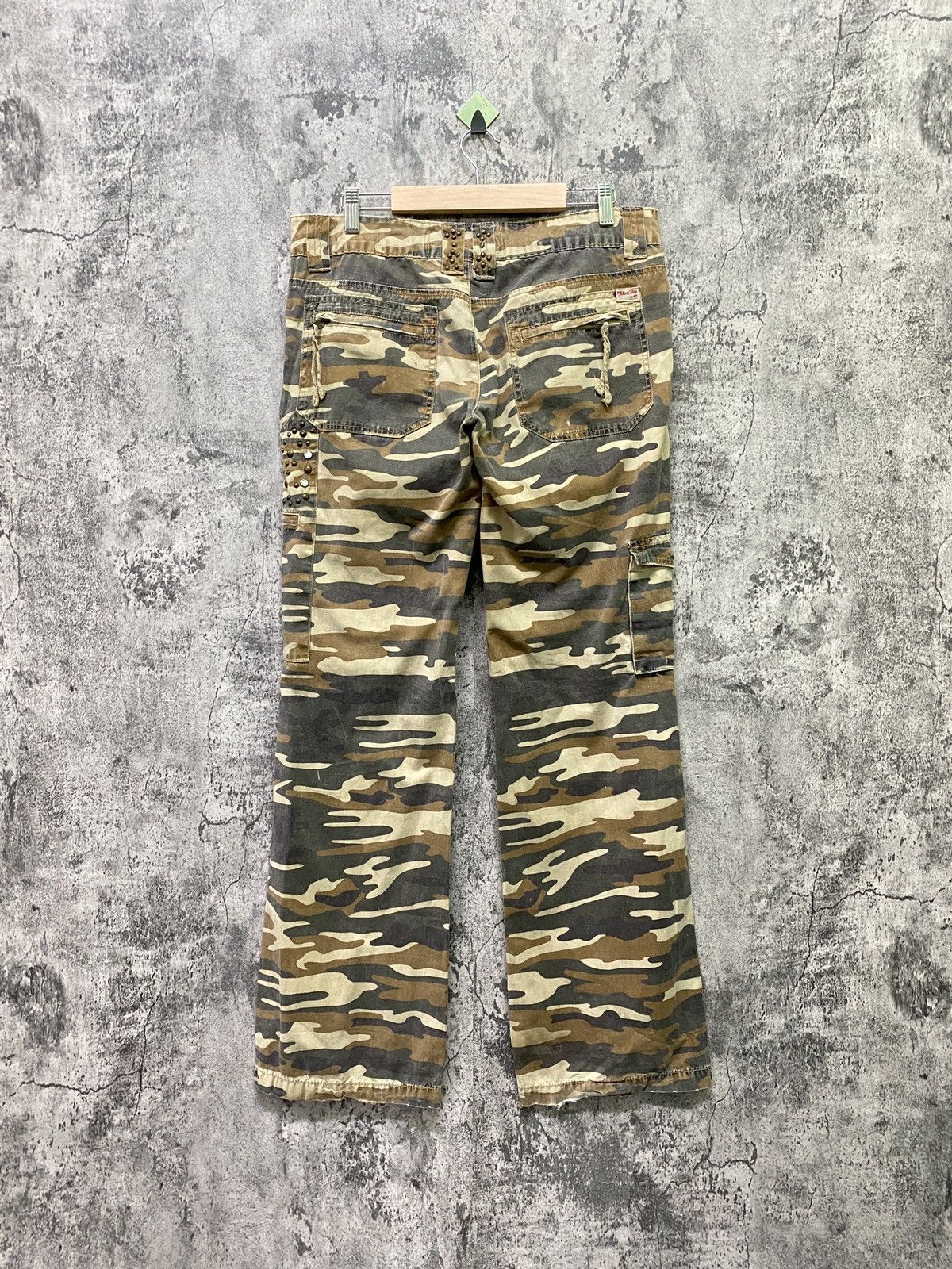 Military - Japan Brand MISS ME Multipocket Low Rise Camo Cargo Pants - 2